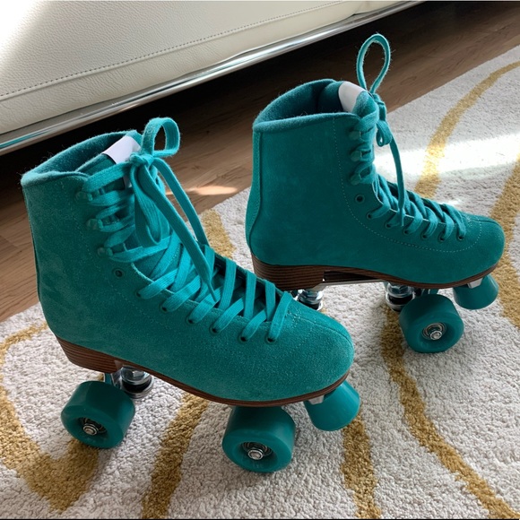 Intentionally Blank Turquoise Ring Skate Suede Roller Skates 39 - Picture 5 of 14